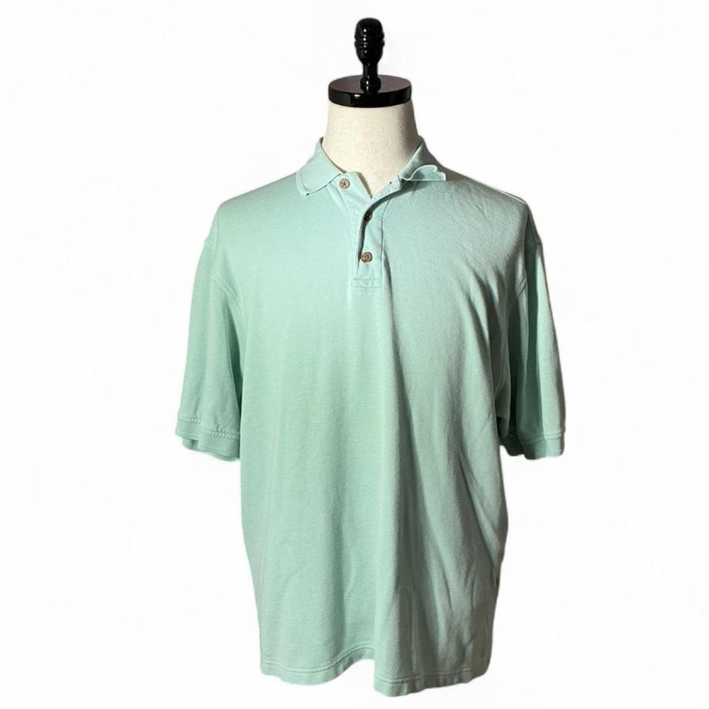 Island Tropics Mens XL Silk Cotton Blend Preppy Polo‎ Minimalist Shirt